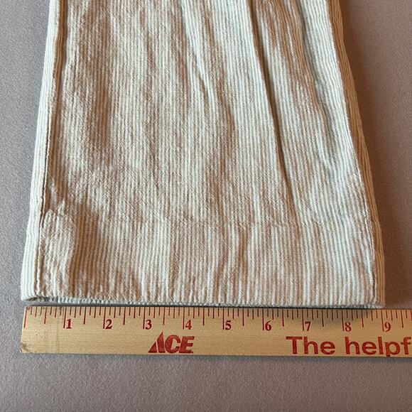 Preppy Classic Linen Cotton Beige Pinstriped Talbots Petite Heritage Pants 12P - Picture 11 of 11